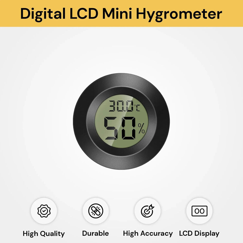 3x Mini Round LCD Digital Thermometer Hygrometer Temperature Humidity Meter Gauge