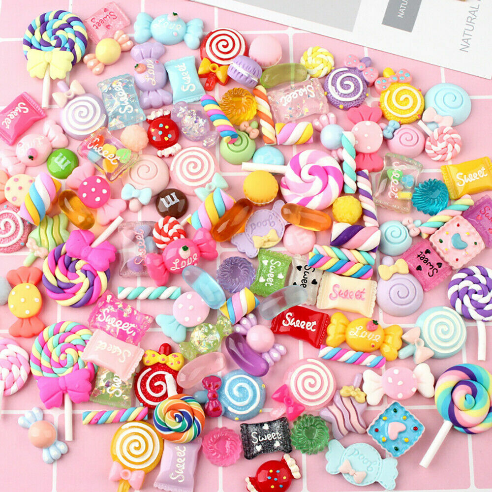 30x Candy Colorful Cute Bead Resin Charms Pendant DIY Handmade Jewelry Making