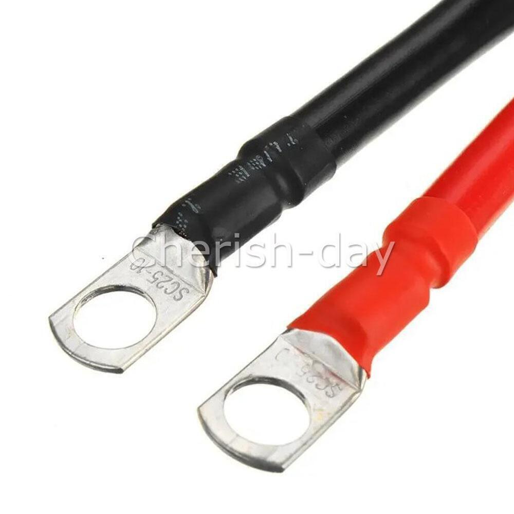 Battery Joiner Connector DC Lead Wire Cable & lugs 100A 12V 24V 30cm Red Black Z