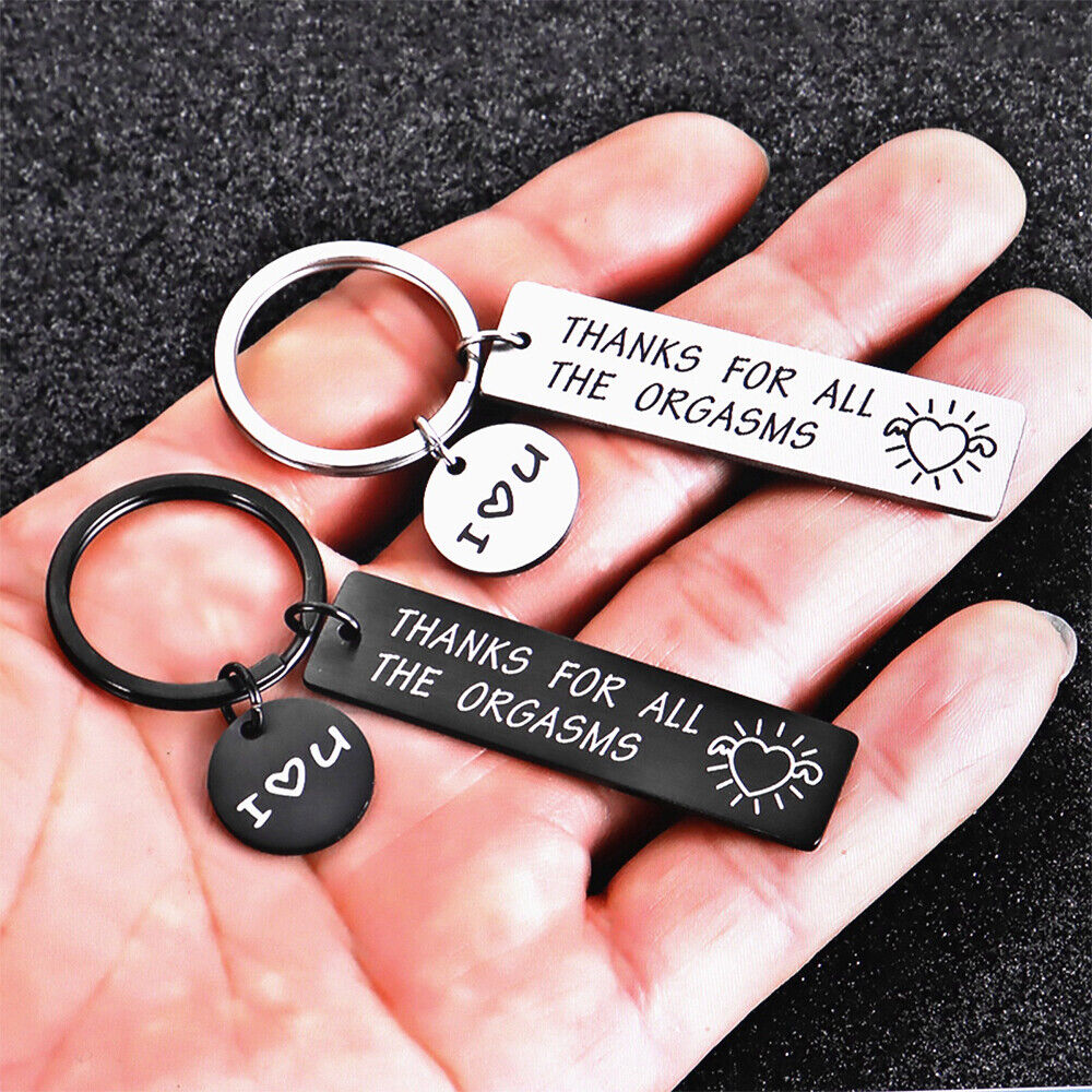 2xTHANKS FOR ALL THE ORGASMS FUNNY FRIENDS COUPLE GIFT KEY RING KEYCHAIN KEYRING