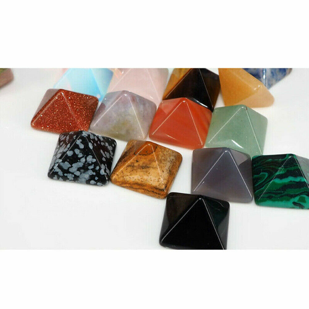 Set of 7pcs Chakra Pyramid Stone Set Crystal Healing Natural Spirituality Gems