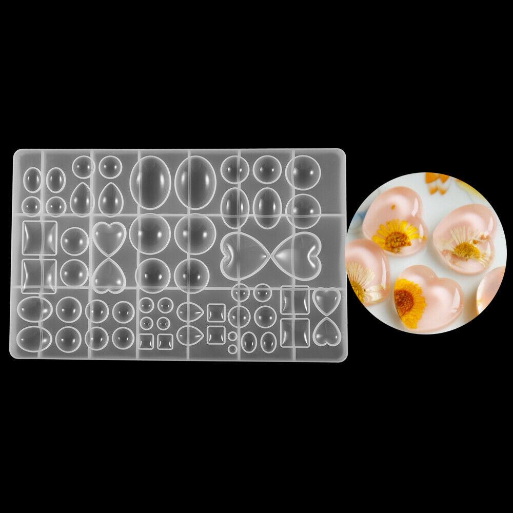 Time Gem Cabochon Silicone Mold DIY Making Resin Jewelry Oblate Cabochon Mould