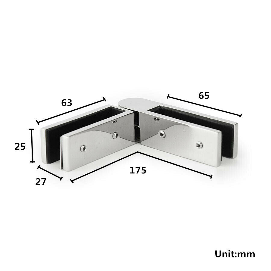 316 Stainless Steel 12mm Glass Fittings Balustrade Fence Clamp Joiner Wall