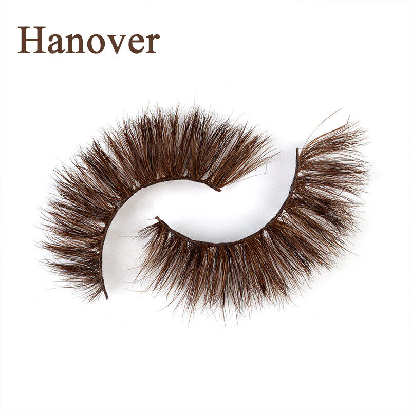 3D Mink Fake Lashes Natural Brown False Colored Eyelashes Thick Long Wispies