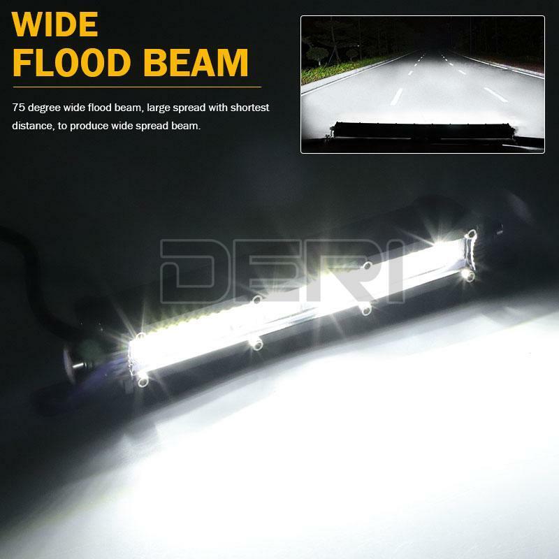 2x 7"inch Work Lights Flood LED Slim Light Bar Reverse 4WD SUV ATV 12V 24V 120W