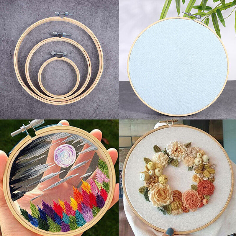 3-10 Inch Bamboo Embroidery Hoops Round Loop Circle Craft Cross Stitch Hoop Part