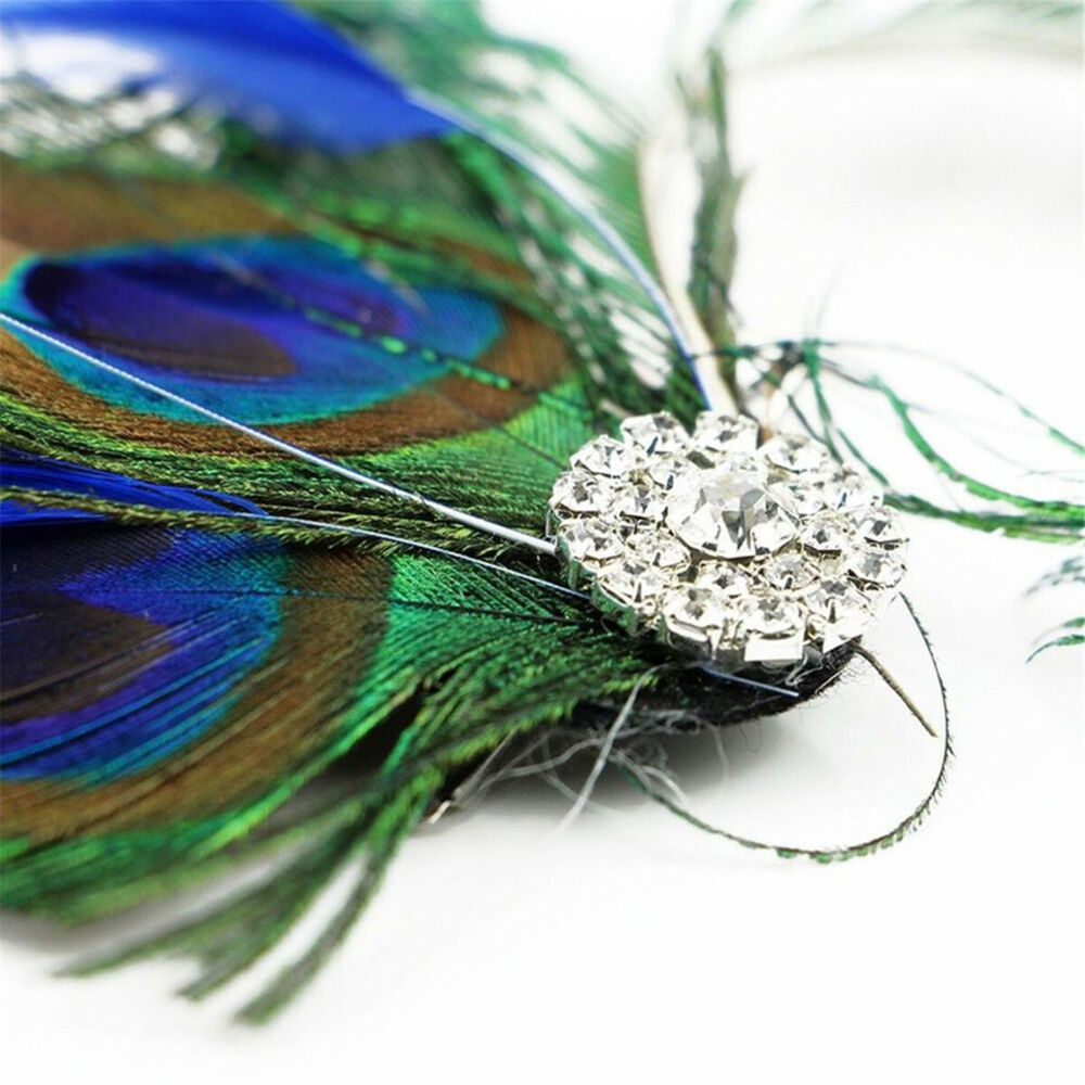 Vintage Peacock Feather Fascinator Hair Clip Hairpin Wedding Party Headpiece