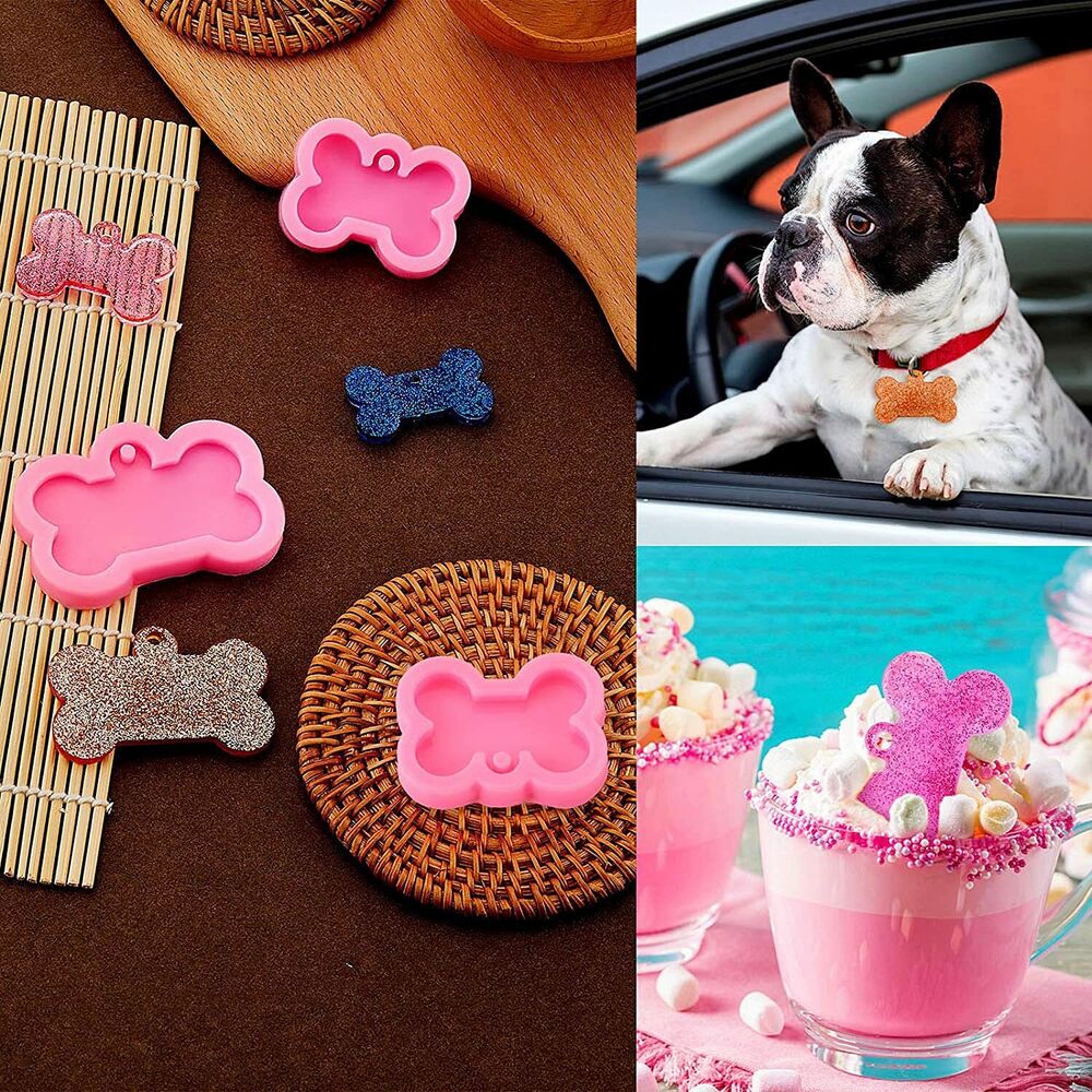 Silicone Bone Shape Resin Mold Dog Tag Keychain Resin Casting Mould DIY Craft