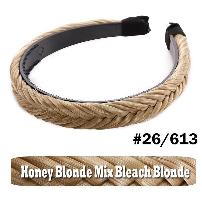 Women Braided Synthetic Plait Plaited Elastic Hair Accessories Band Headband