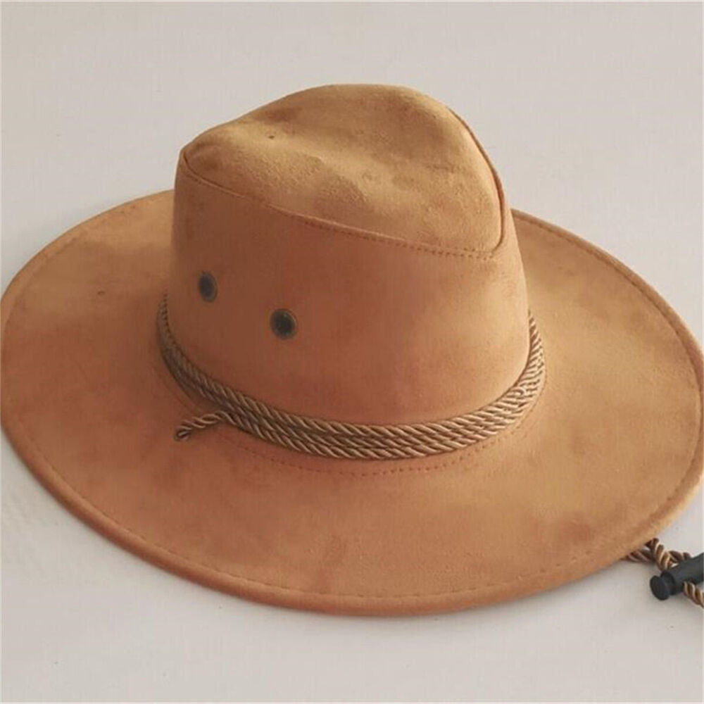 Unisex Men Women Cowboy Country Caps Jazz Farmer Suede Western Headwear Cap Hat