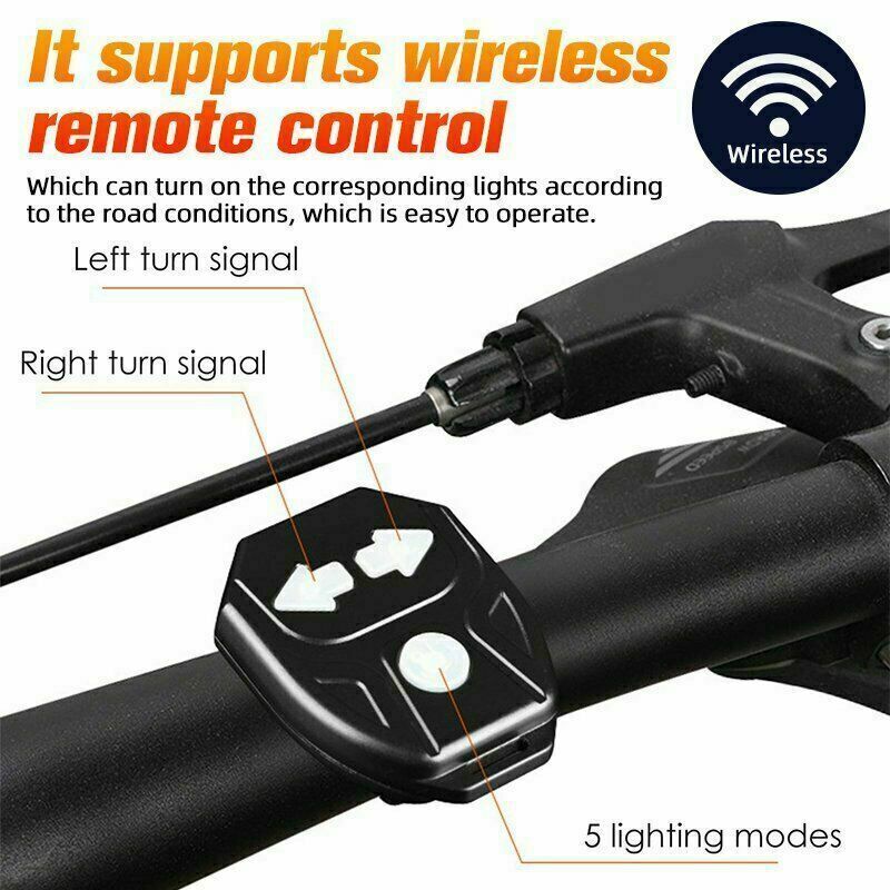 Wireless Remote Bike Rear Light LED Indicator Bicycle Turn Signal Taillight XL