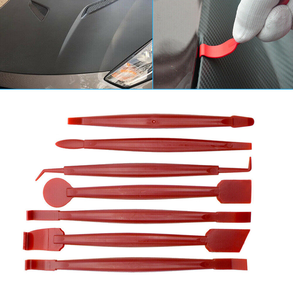 3D Carbon Fiber Decal Film Squeegee Felt Tools Kits Red Car Interior Accessories