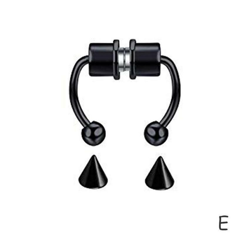 Non-Piercing Magnetic Fake Septum Nose Ring Segment Helix Tragus Faux Clicker