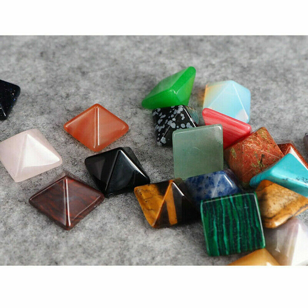 Set of 7pcs Chakra Pyramid Stone Set Crystal Healing Natural Spirituality Gems