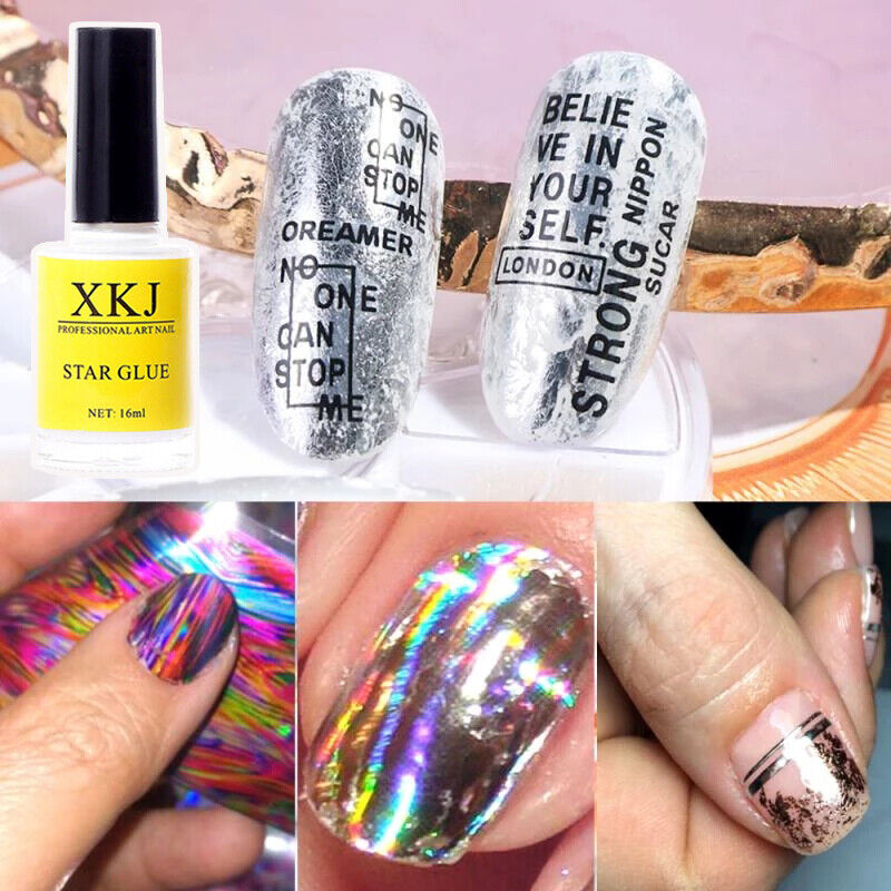 NEW 16ml Nail Glue For Transfer Foil Sticker Decals Polish UV Gel Manicure DIY