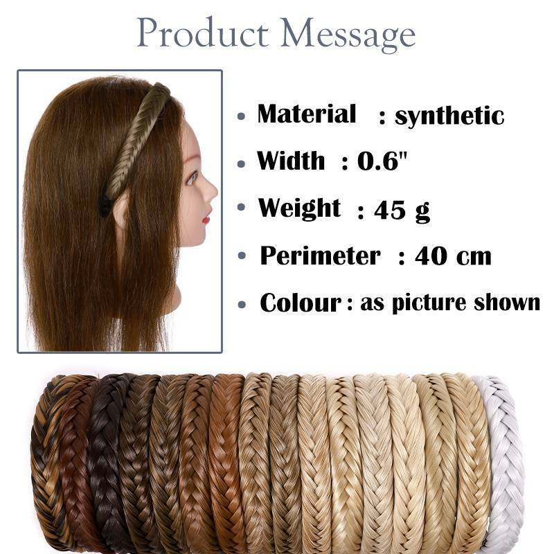 Women Braided Synthetic Plait Plaited Elastic Hair Accessories Band Headband