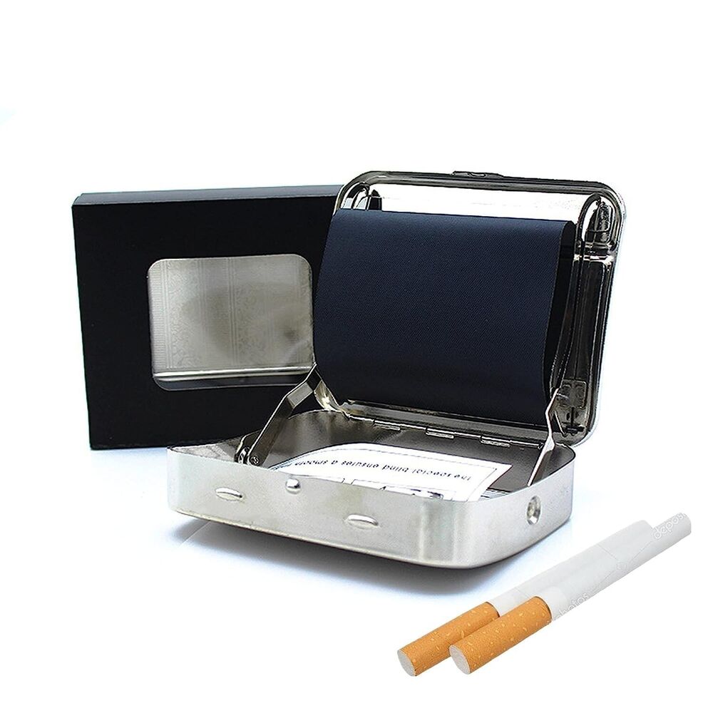 Metal Automatic Cigarette Tobacco Roller Roll Rolling Machine Box Case Maker Tin