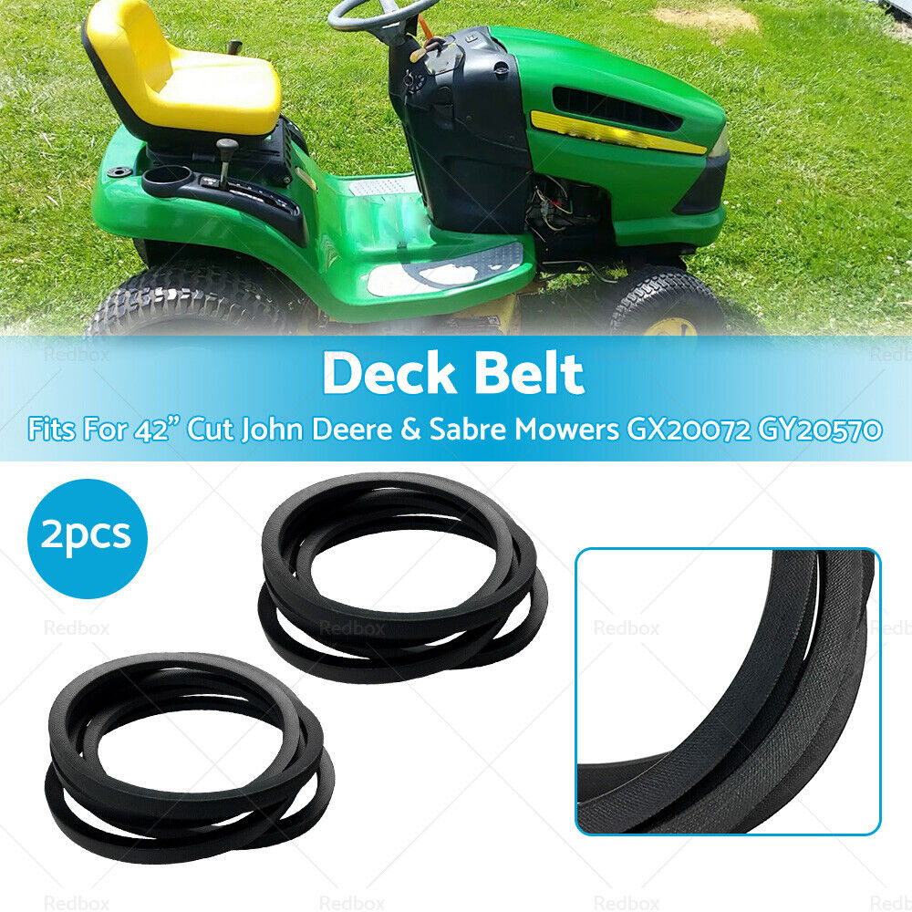 2x Deck Belt For 42" Cut John Deere & Sabre Ride on Mowers GX20072 GY20570