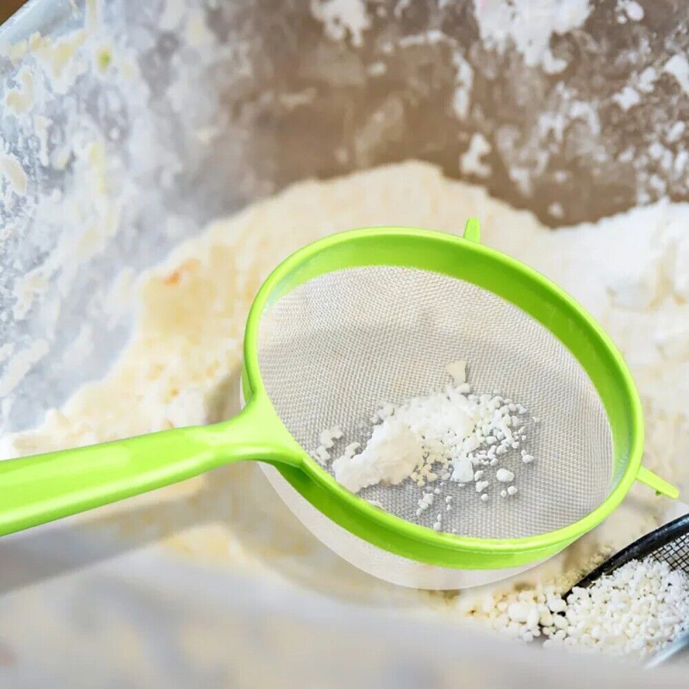 4Pcs/Set Plastic Flour Sieve Fine Mesh Juice Filter Colander Icing Sugar