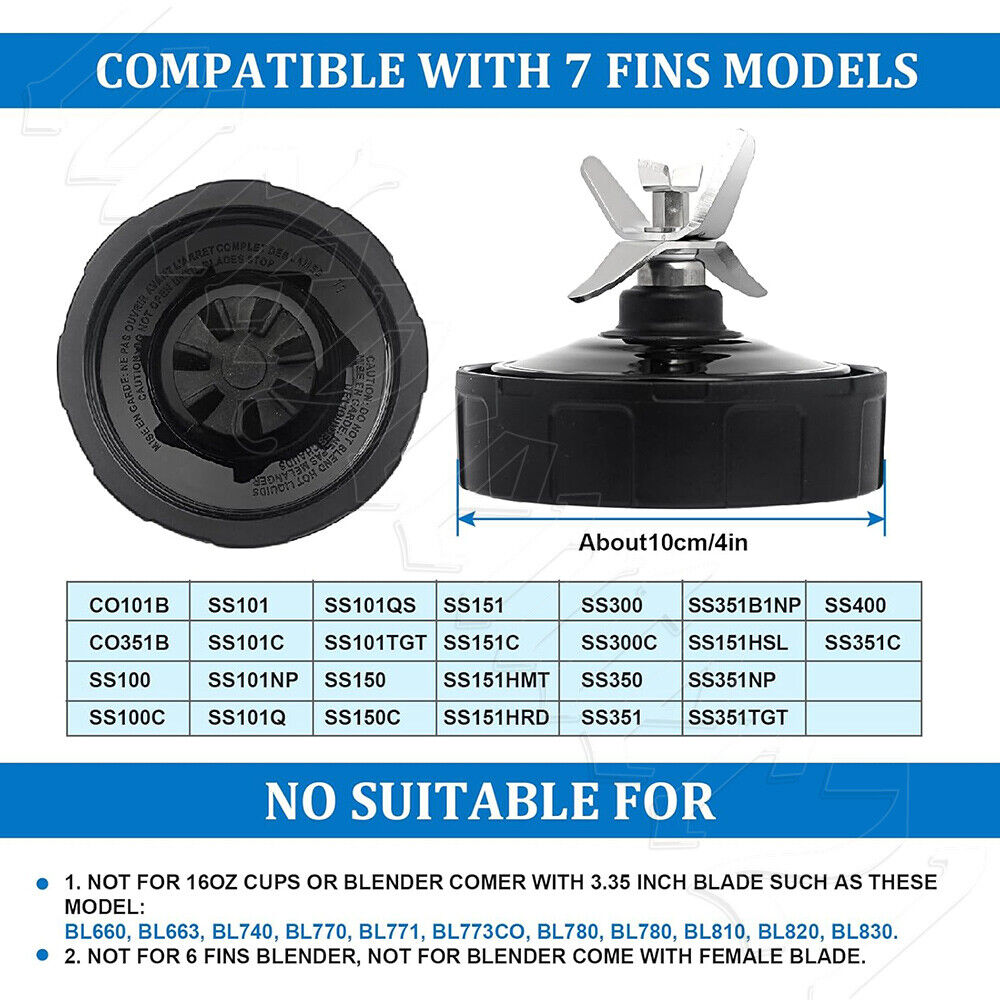 Replacement 7Fin Extractor Blade Blender For Nutri Ninja Auto IQ 1000 1300 1500A