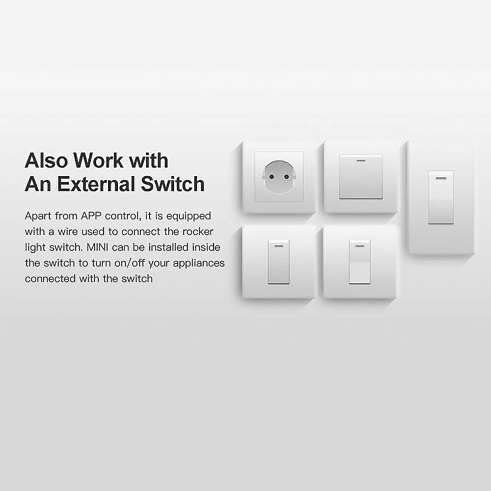 5X SONOFF MINI R2 Smart Switch Remote Control WiFi Switch for Google Alexa