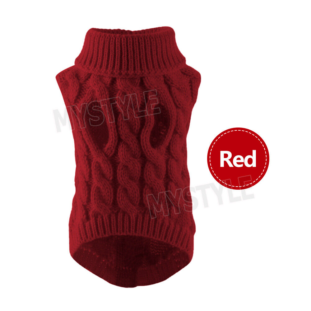 Winter Knitted Puppy Dog Jumper Warm Sweater Pet Clothes Small Dogs Coat Thermal