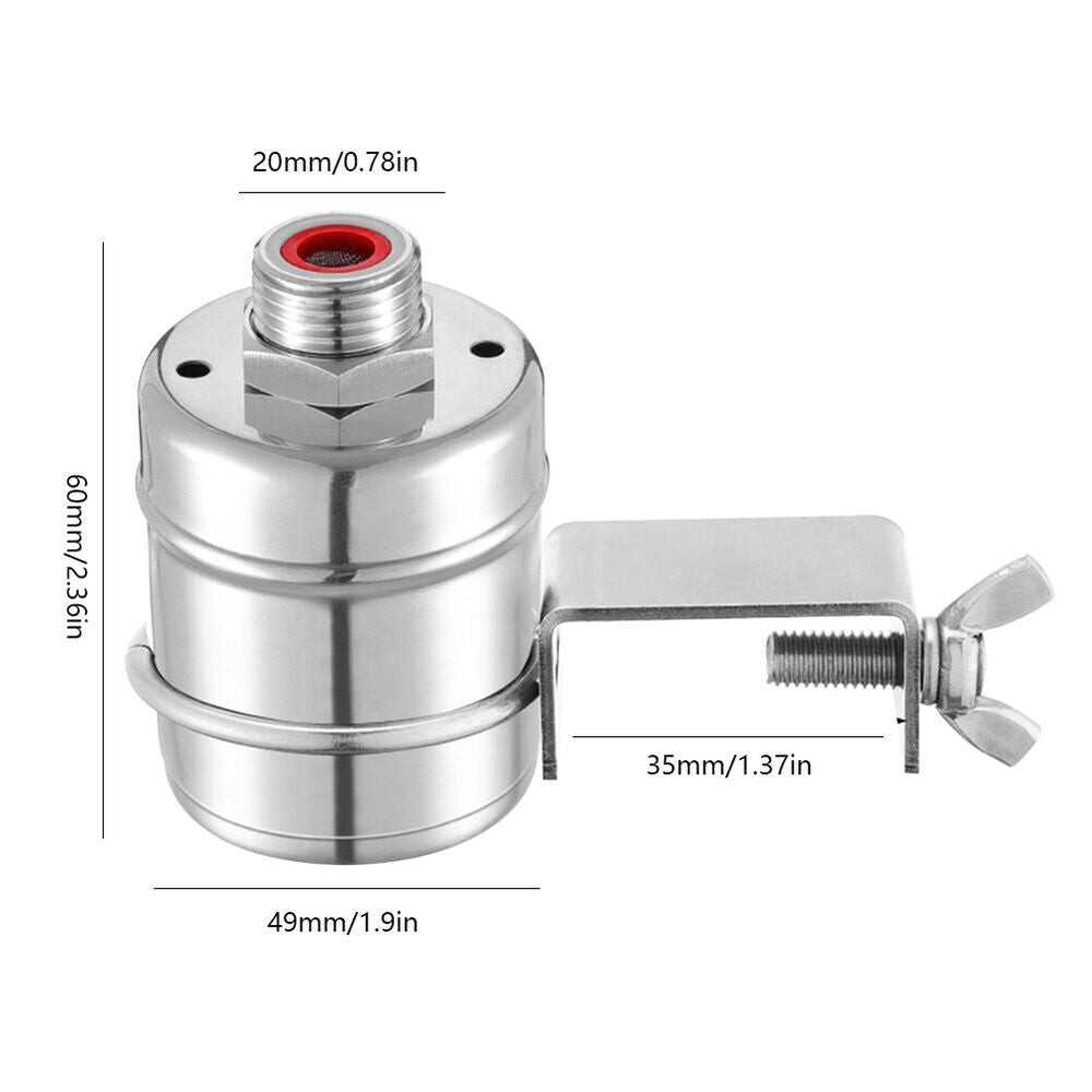 304 Stainless Steel Filling Valve Fully Automatic 1/2 Inch Mini for Water Tanks