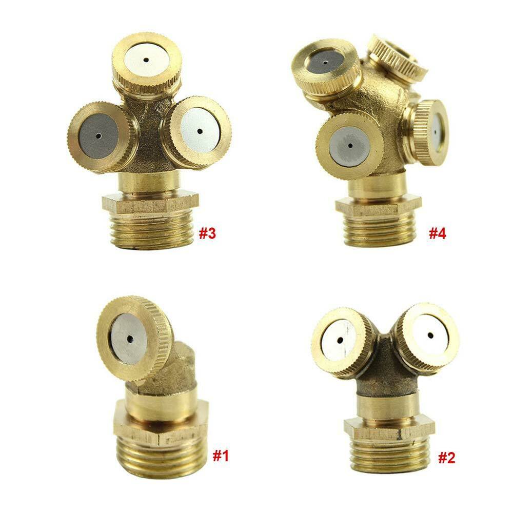 1/2" Brass Hose Connector Spray Misting Nozzle Garden Water Sprinkler Irrigation