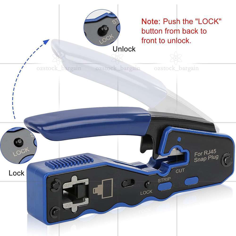 RJ45 Crimper EZ Cat 5e 6 7 HD Pass Through Network Connector Tool Crimping Plier