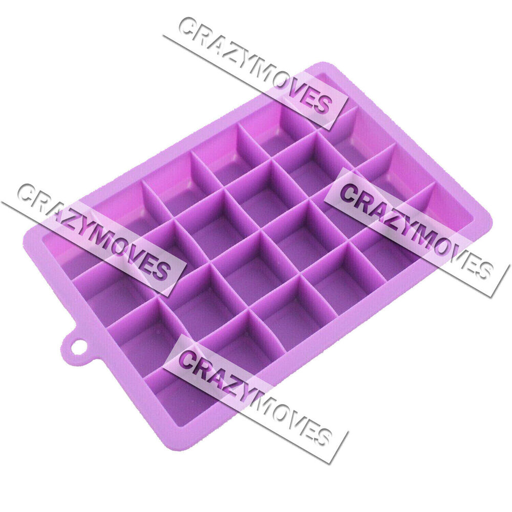 3PCS Silicone 24 Grids Ice Cube Tray With Lid Mold Maker Tool Square Mould