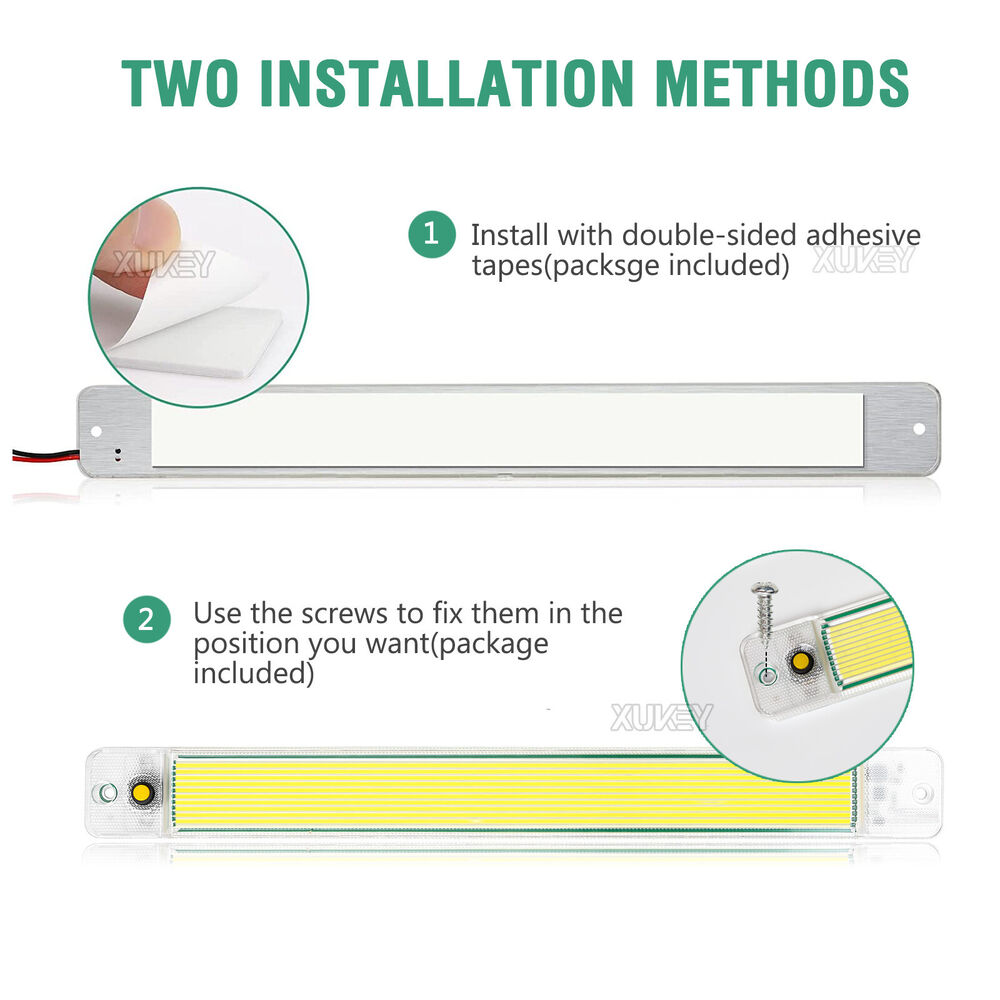 2x LED Strip Lights Bar Car 12-24V Caravan Boat Fishing Camping Interior Lamp