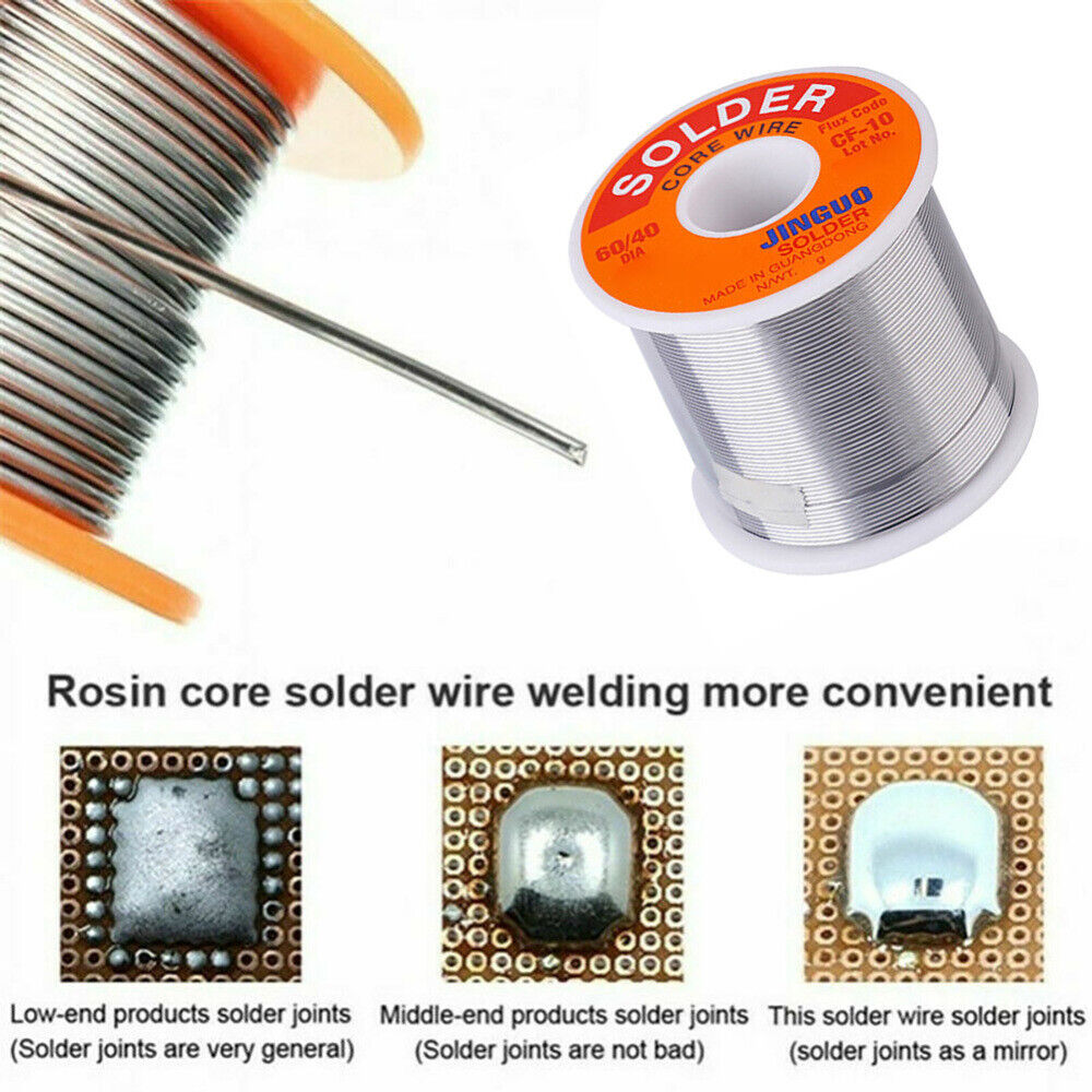 60/40 Tin Lead Solder Wire Rosin Core Soldering Kit Tool 2% Flux Reel 1/1.5/2mm