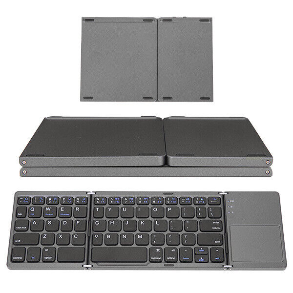 Mini Wireless Bluetooth Keyboard With Touchpad For iPad Samsung Tablet Foldable