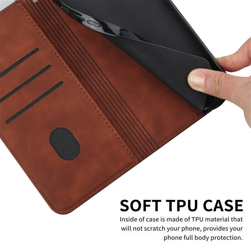 Matte Book Wallet Leather Flip Cover Case For iPhone 15 14 13 12 11 XR 7 8 Plus