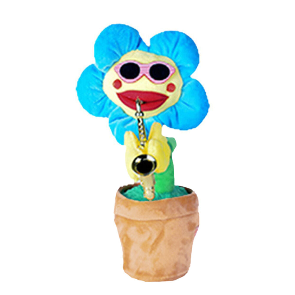 Singing Dancing Sunflower with Sax & Sunglasses Electronic Toy Flower Funny Gift