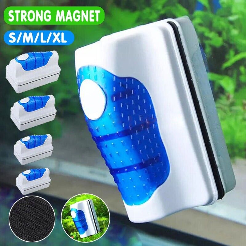 Magnetic Fish Tank Brush Algae Magnet Aquarium Glass Aquatic Cleaner Cleaning