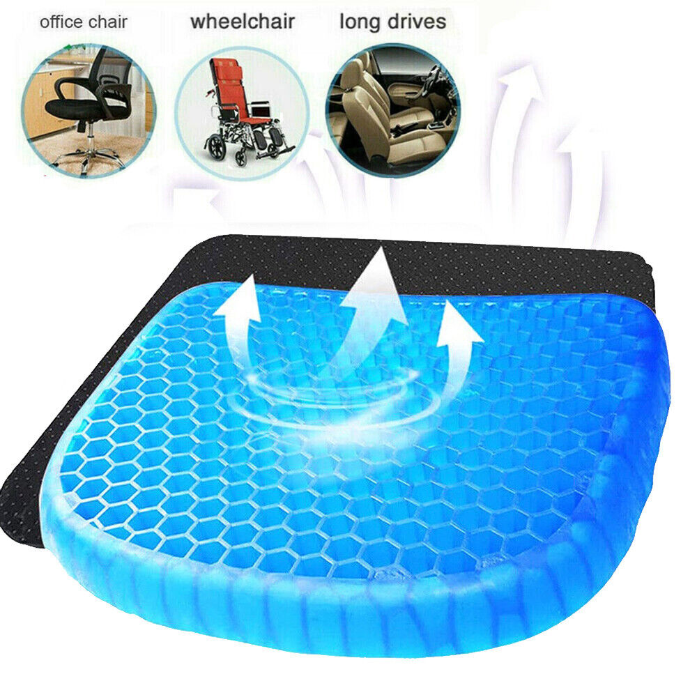 Honeycomb Breathable Gel Seat Cushion Mat for Pressure Relief Back Tailbone Pain