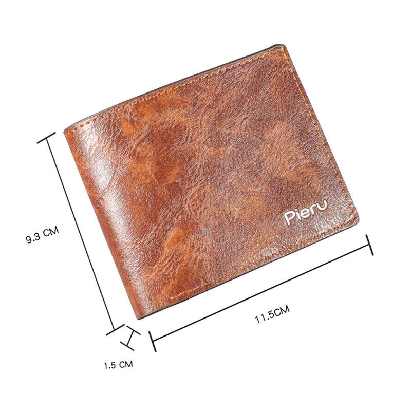 Men's Leather Bifold ID Card Holder Purse Wallet Billfold Handbag Slim Clutch