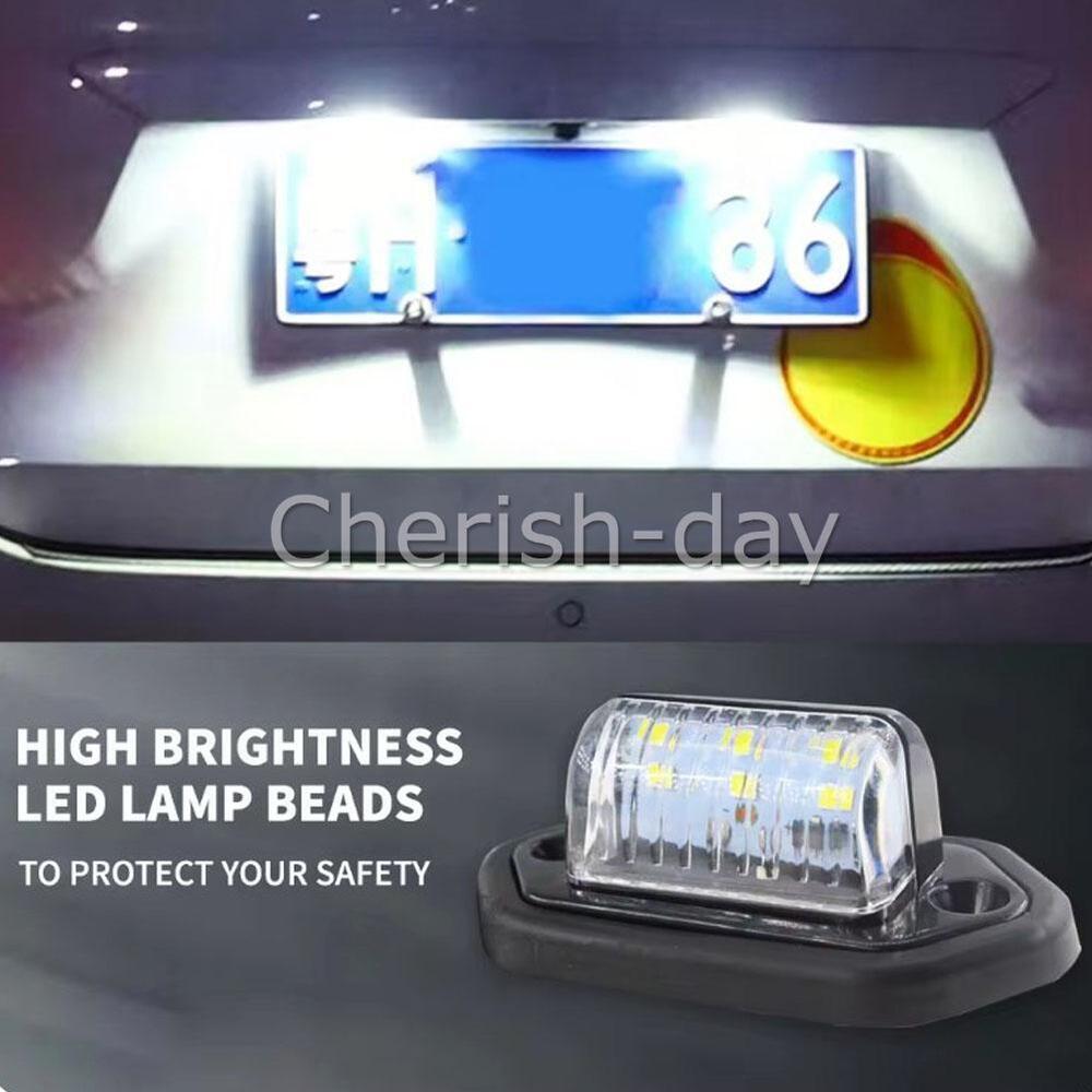 10X 6-LED License Number Plate Light Side Lamps Truck SUV Trailer Lorry 12V 24V