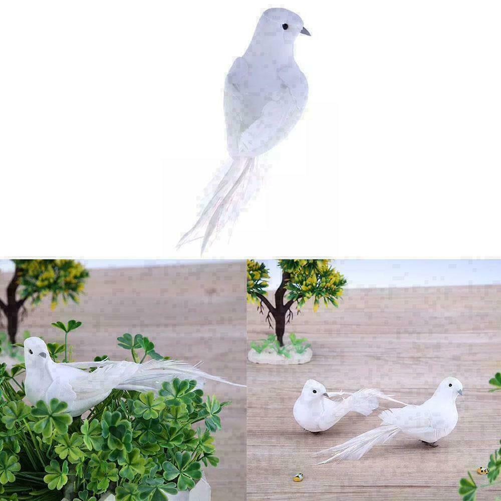 White Doves Feather Artificial Foam Lover Peace Doves Decor S2W0 Bird Home Q7N5