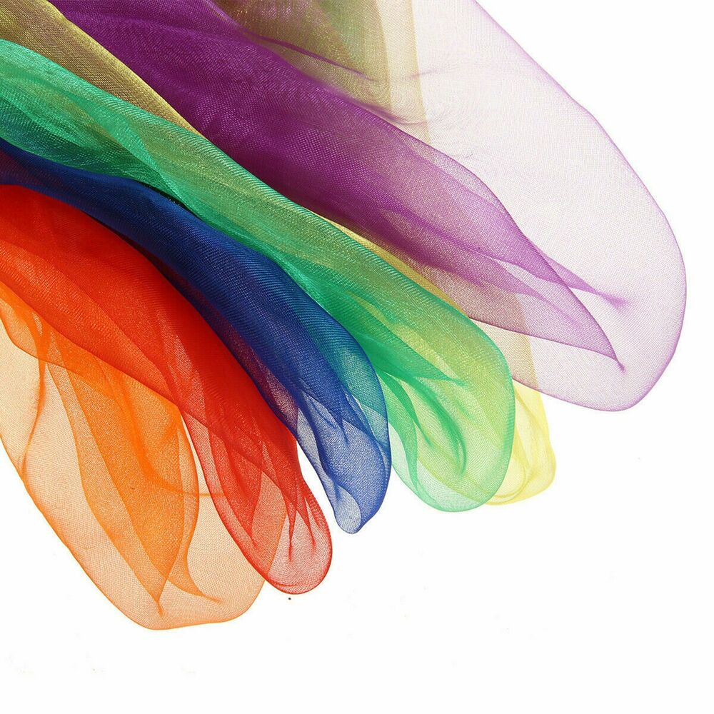 36PCS Gradient Juggling Silk Dance Magic Tricks Dancing Props Scarves Chiffon