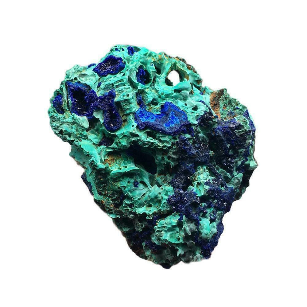 Natural Azurite Malachite Geode Crystal Mineral Specimen Stone Healing New Y6D8