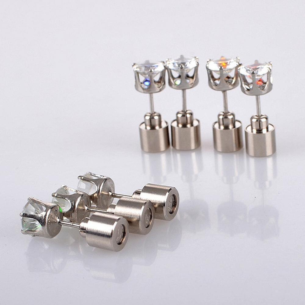 LED Earrings Glowing Light UpDiamond Crown Ear Drop Stud Pendant For Party U8R0