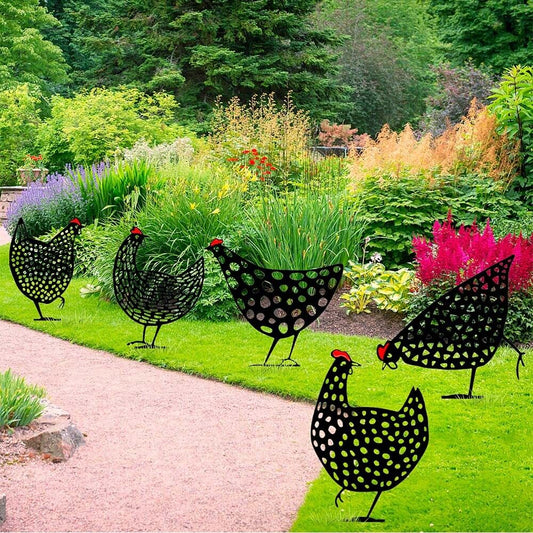 Rooster Statues Yard Art Decor Garden Ornaments Sculptures Chicken Decorations