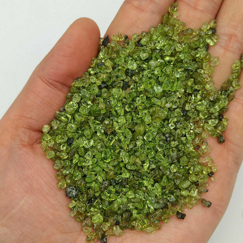 500g Peridot Crystal Chips BULK A Grade Gemstone Tumble Polished Mini