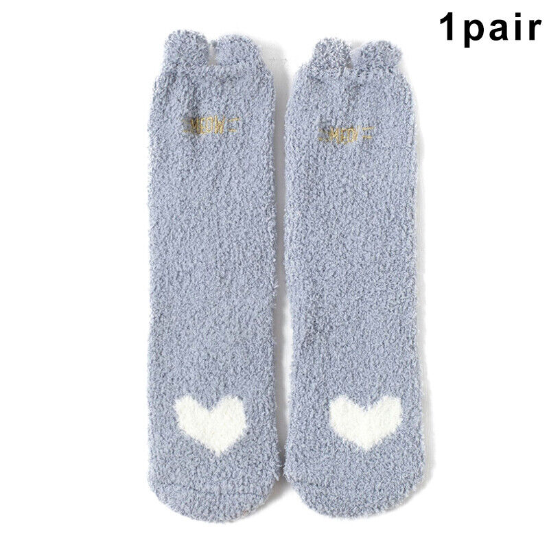 Winter Cat Claws Cute Thick Warm Sleep Floor Socks for Women Girl Home Indoor #T