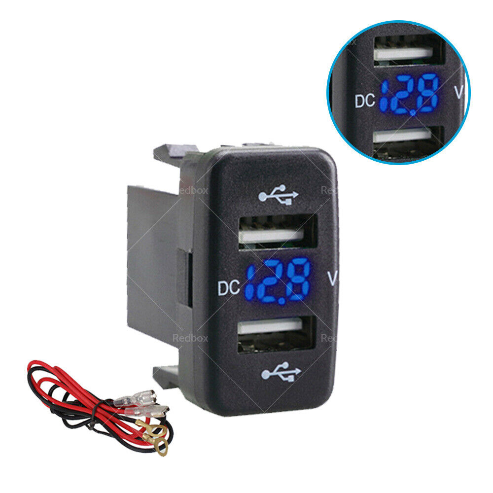 4.2A Car Charger Socket USB Voltmeter Suitable For Toyota Hilux Prado Camry Rav4