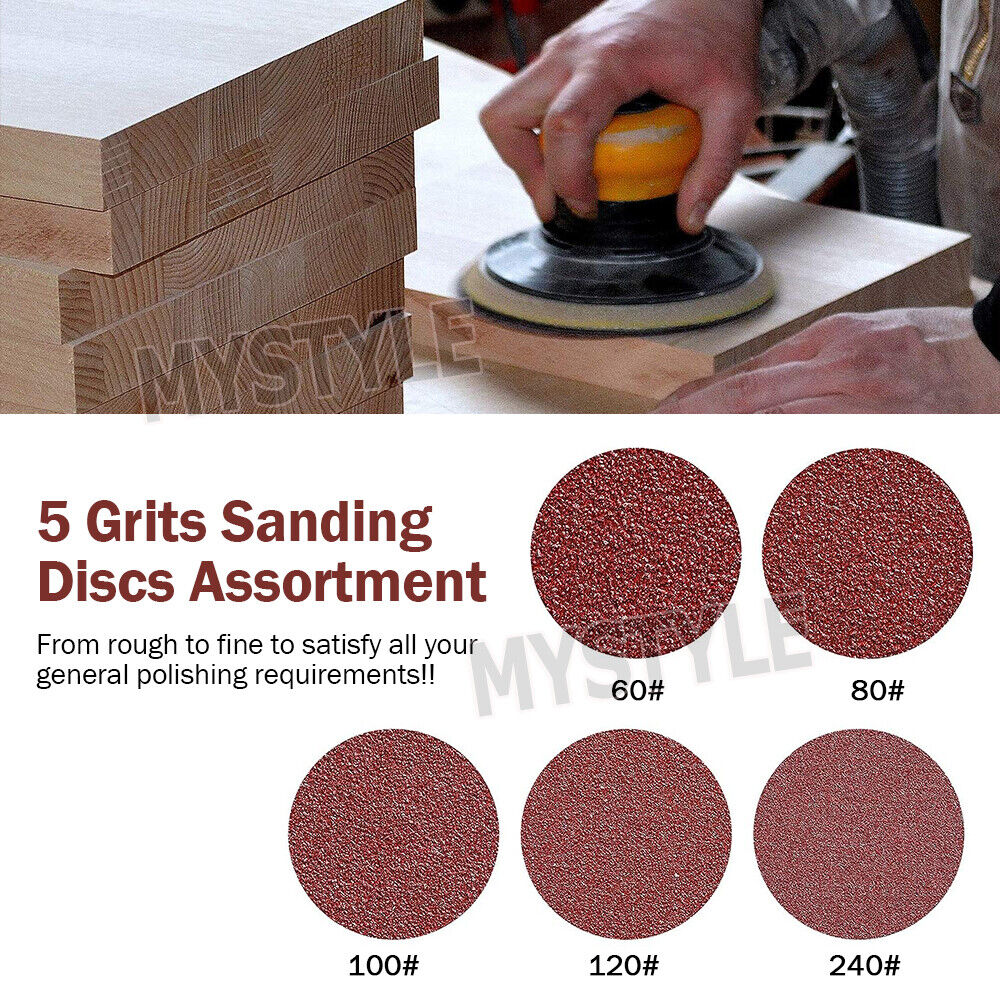 Sanding Discs 125mm 5" 8-Hole  Grit Orbital Sander Pads Sandpaper