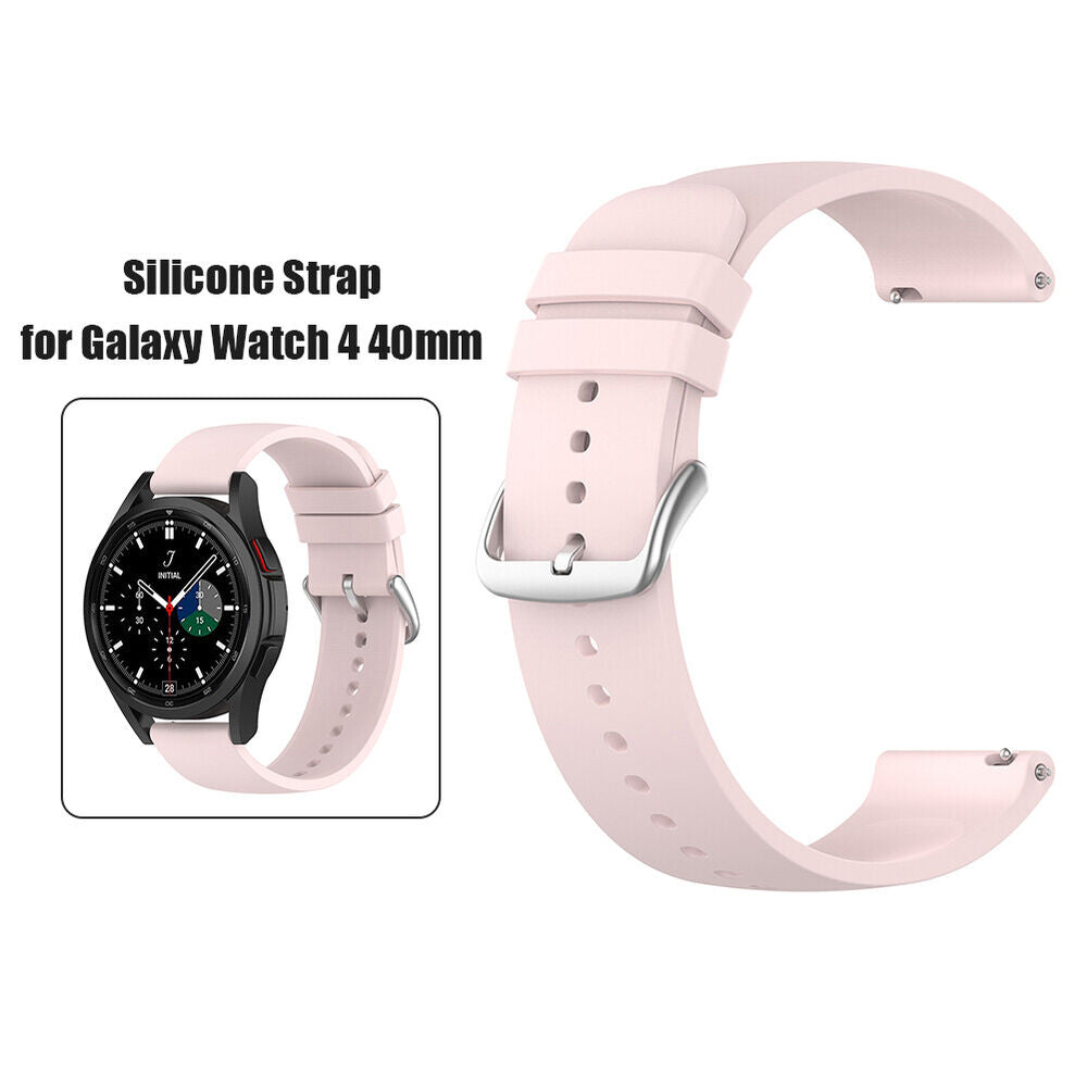 Silicone Strap for Galaxy Watch 4 Classic Band Bracelet (Light Pink