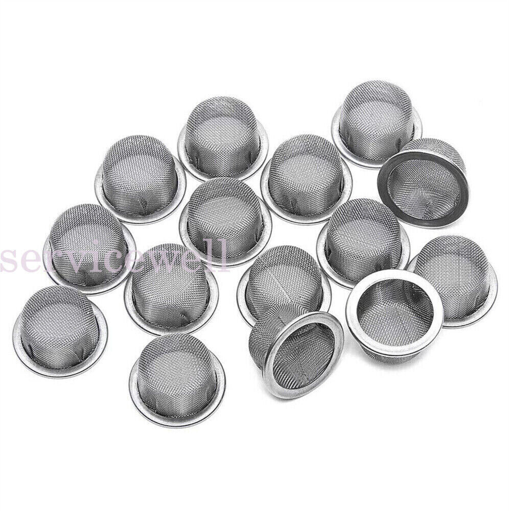 Reusable STAINLESS STEEL PIPE BOWL SCREEN GAUZE FILTER MESH Silver RING 16mm